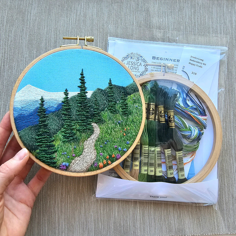 "Happy Trails" Landscape Embroidery Kit by Jessica Long Embroidery