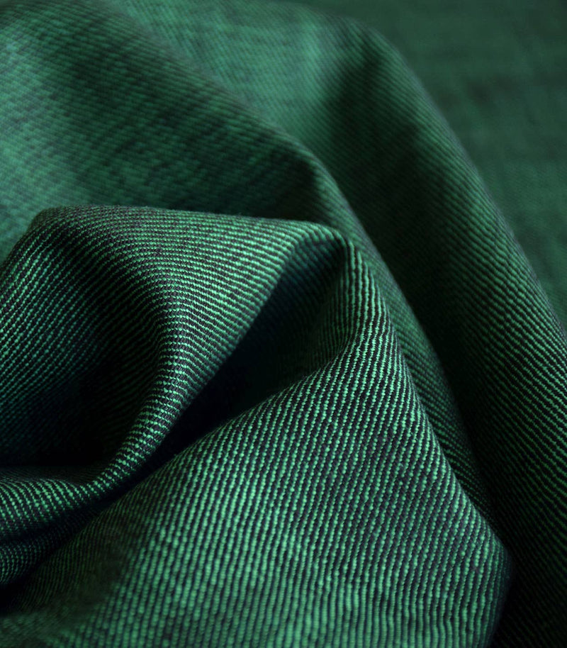 Grass Green Denim Fabric by Cousette