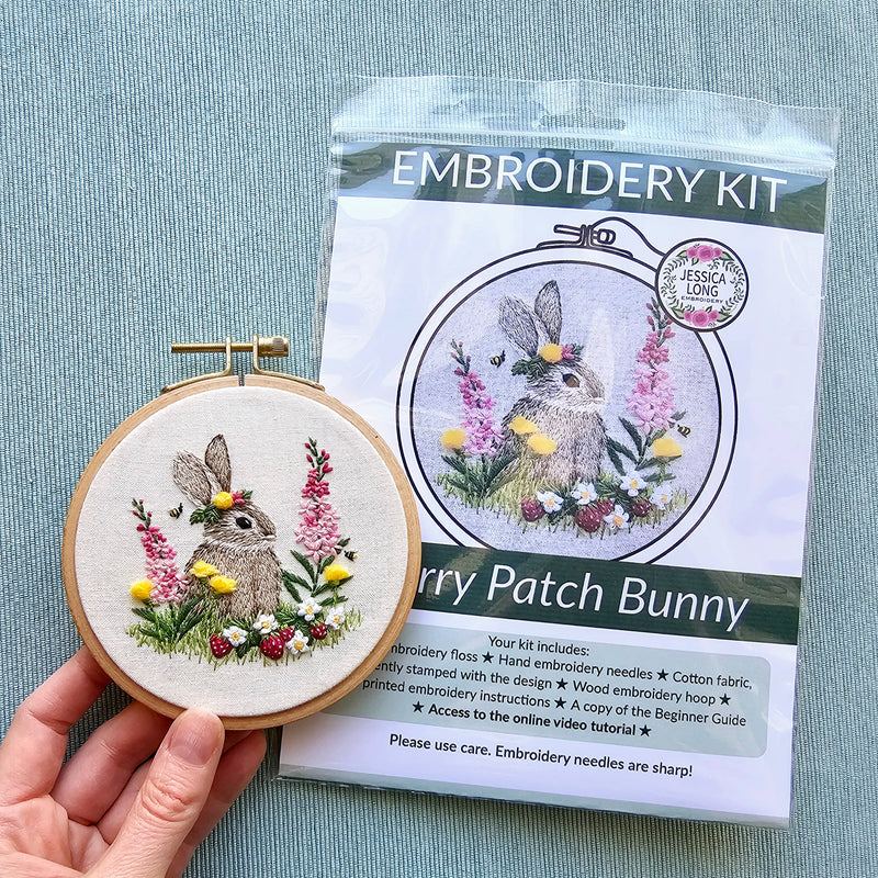 Berry Patch Bunny Embroidery Kit