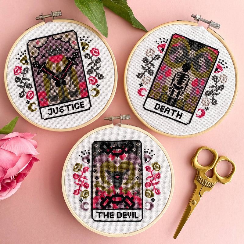 Justice Tarot Card Cross Stitch Kit