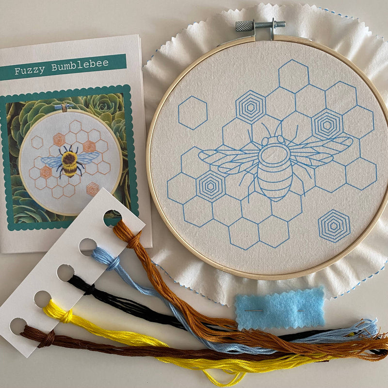 Fuzzy Bumblebee Craft DIY Embroidery Kit
