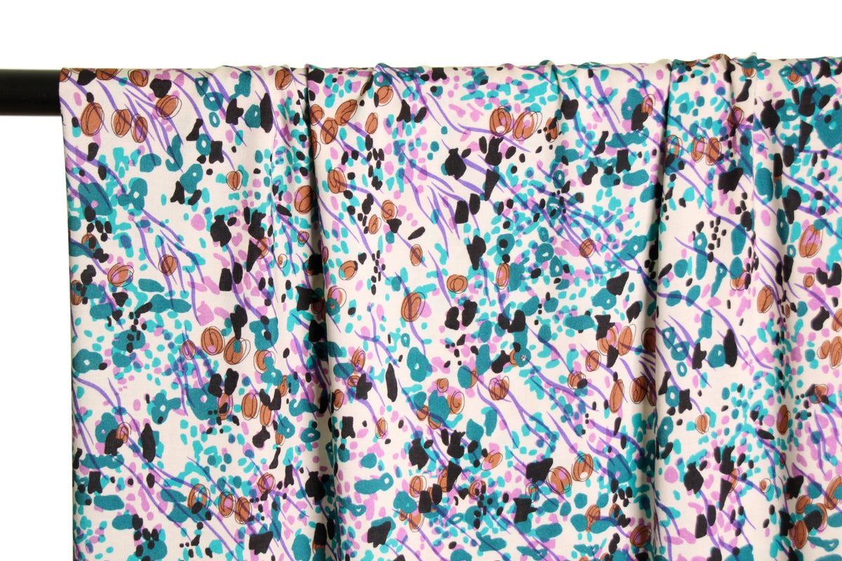 Off-White Viscose with Small Paint Print by Atelier Jupe