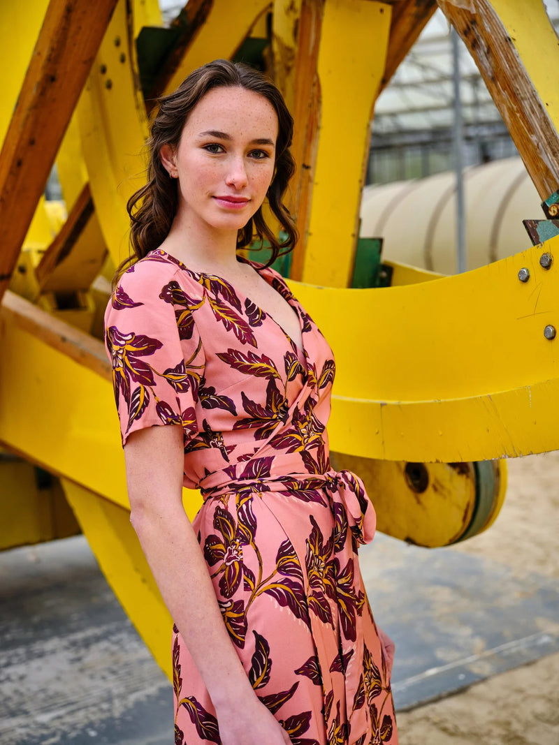 Warm Pink Viscose Floral by Atelier Jupe