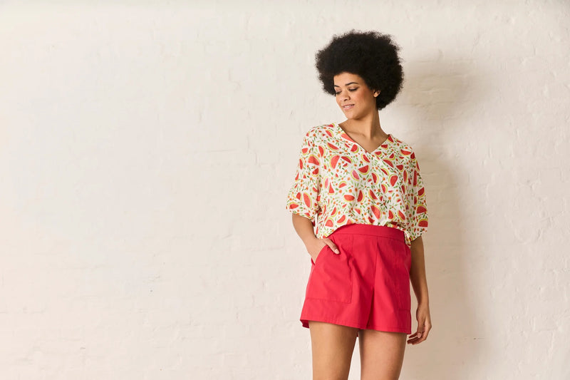White Viscose with Watermelons by Atelier Jupe