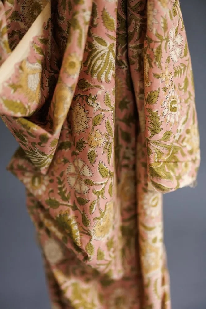 Maricel Pinks Indian Block Print Cotton by Merchant & Mills