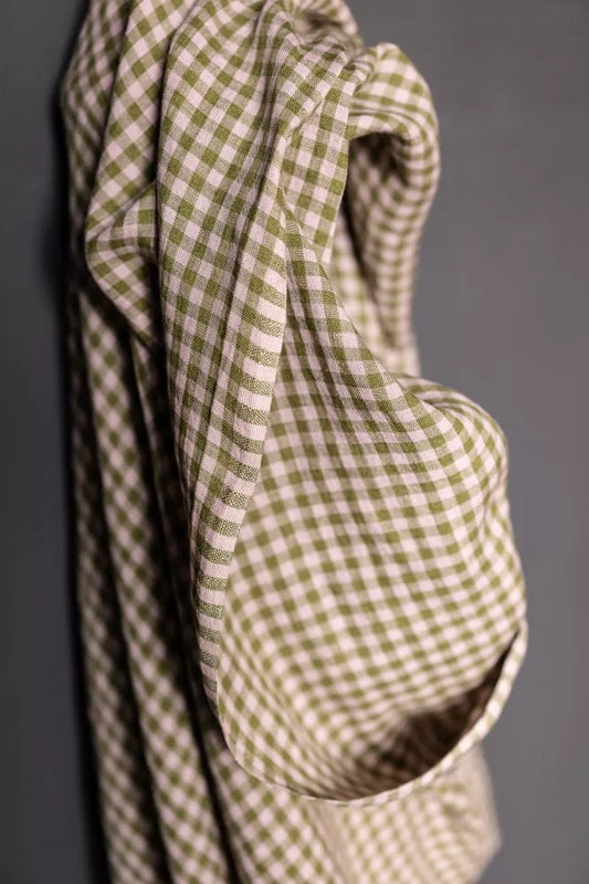 Summer Thistle European Laundered Linen Gingham