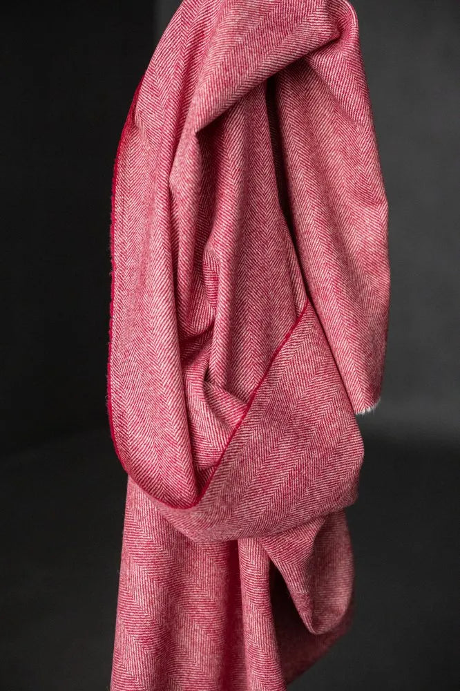 Yorkshire Herringbone Wool - Crimson (limited stock)
