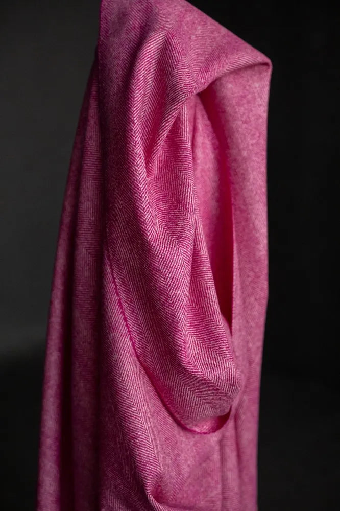 Yorkshire Herringbone Wool - Fuchsia (limited stock)