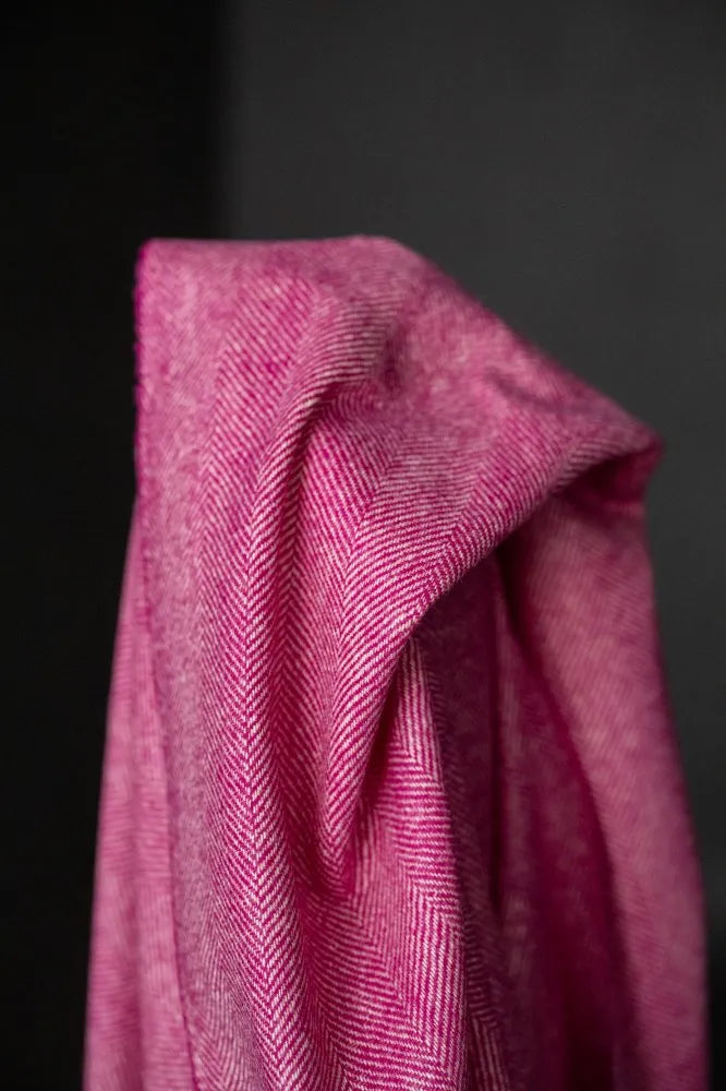 Yorkshire Herringbone Wool - Fuchsia (limited stock)