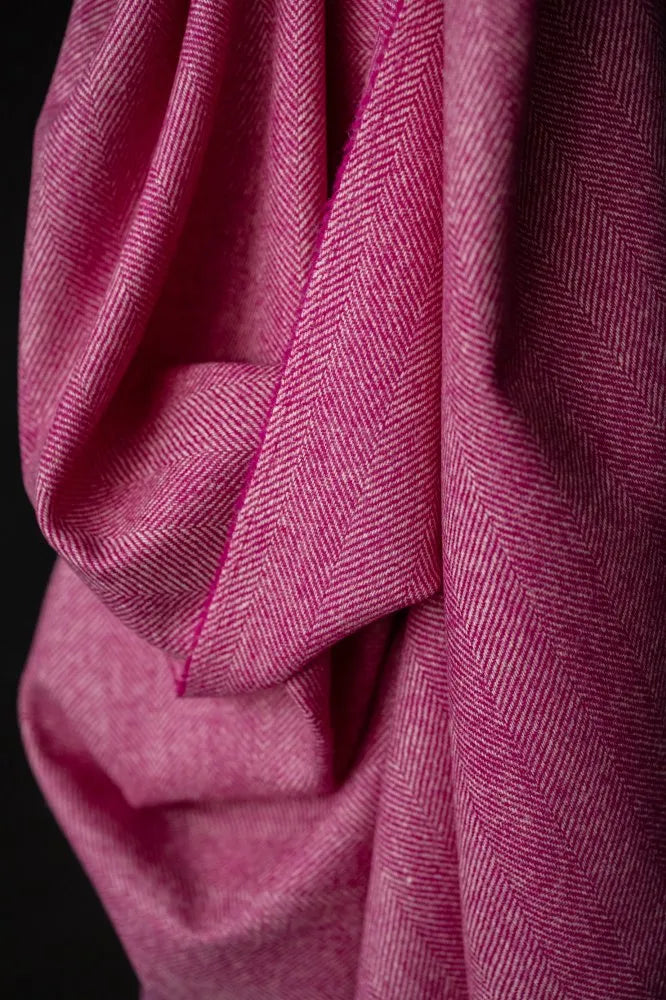 Yorkshire Herringbone Wool - Fuchsia (limited stock)