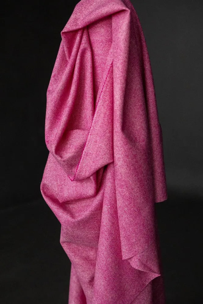 Yorkshire Herringbone Wool - Fuchsia (limited stock)