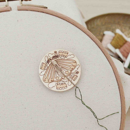 Forest Moth Wooden Needle Minder by oh, little wren