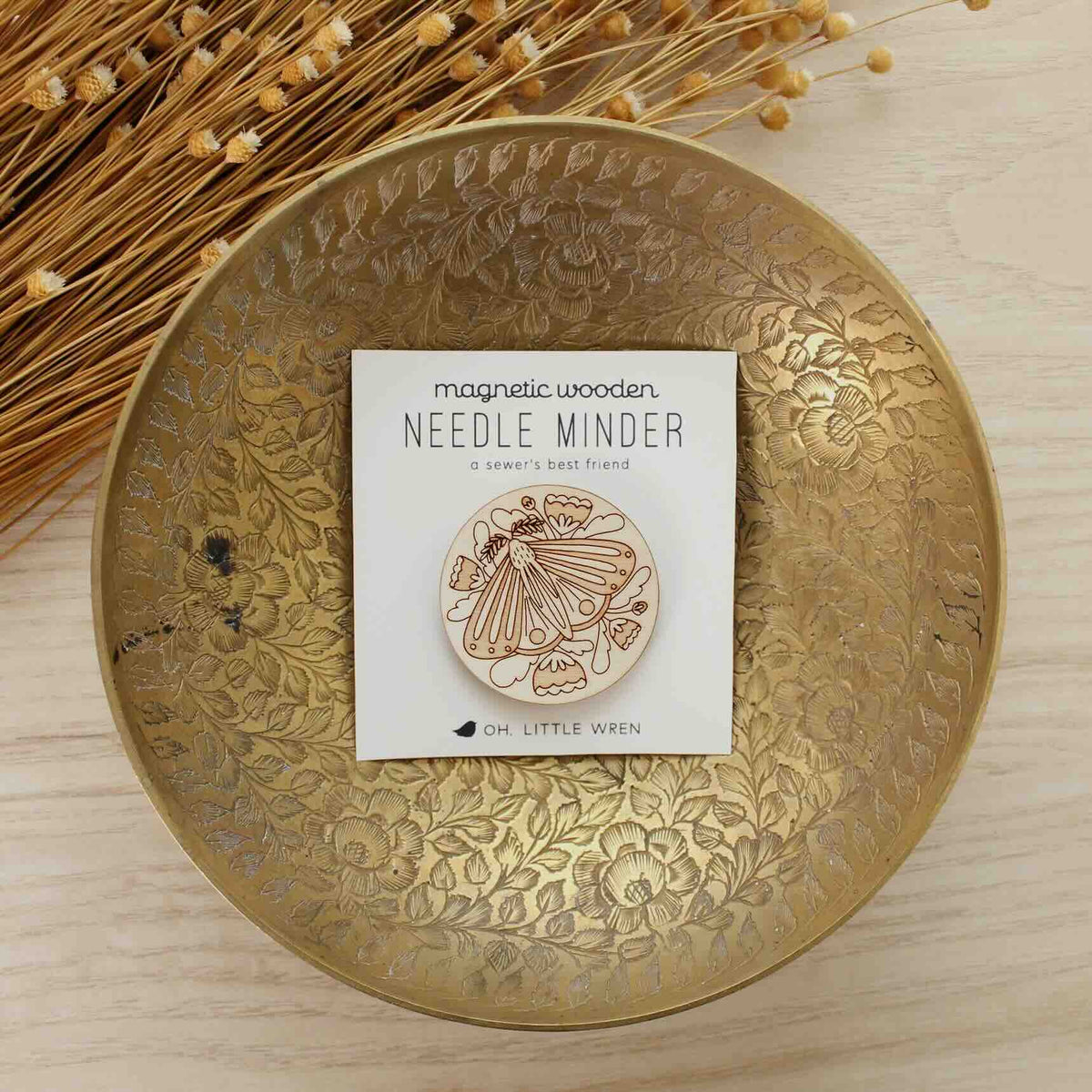 Forest Moth Wooden Needle Minder by oh, little wren