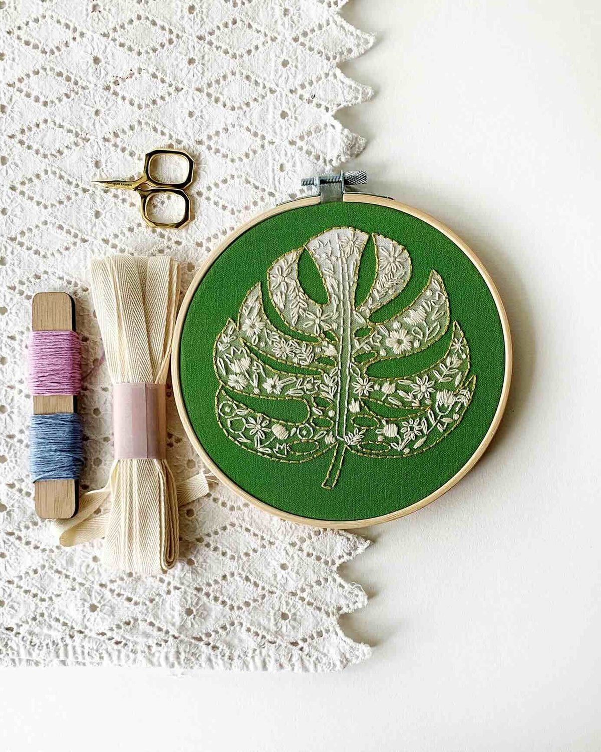 Monstera Embroidery Kit by Rikrack