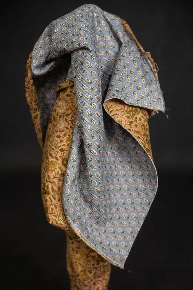 Quilted Maricel Pinks and Phoebe Blues by Merchant & Mills