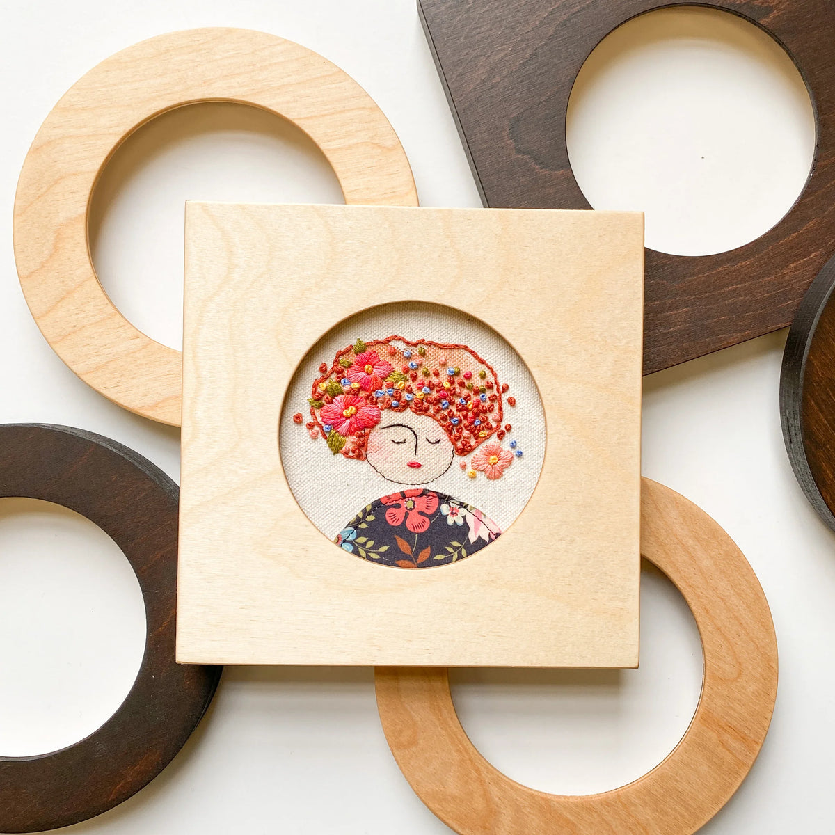 Square Modern Embroidery Hoop Frame for 6" Hoops