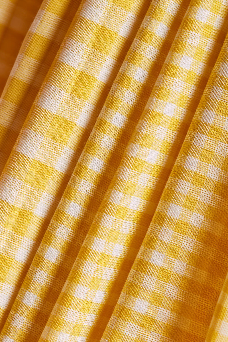 Gingham Off-White Lemon Fabric