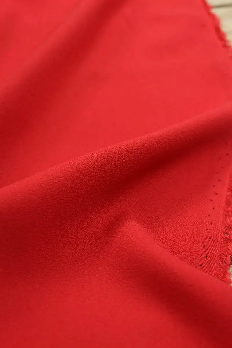 Vermillon Viscose Crepe Fabric by Eglantine et Zoé