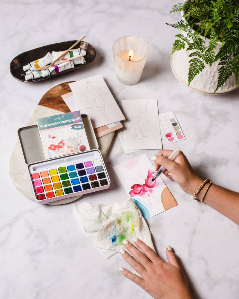 Zinnia Garden Watercolour Painting Kit