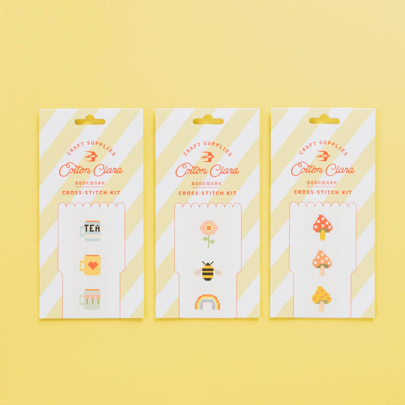 Tea/Mugs Cross Stitch Bookmark Kit by Cotton Clara