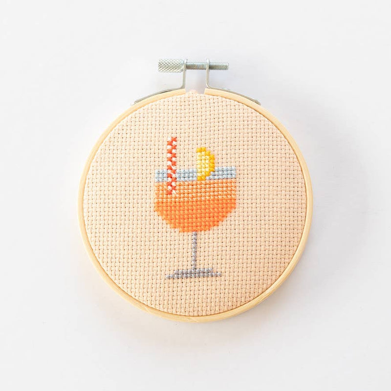 Aperol Cocktail Beginner Counted Cross Stitch Kit
