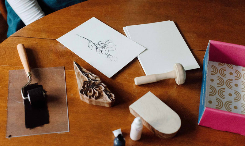 Cherry Blossom Wood Block Printing kit by Cate Paper Co
