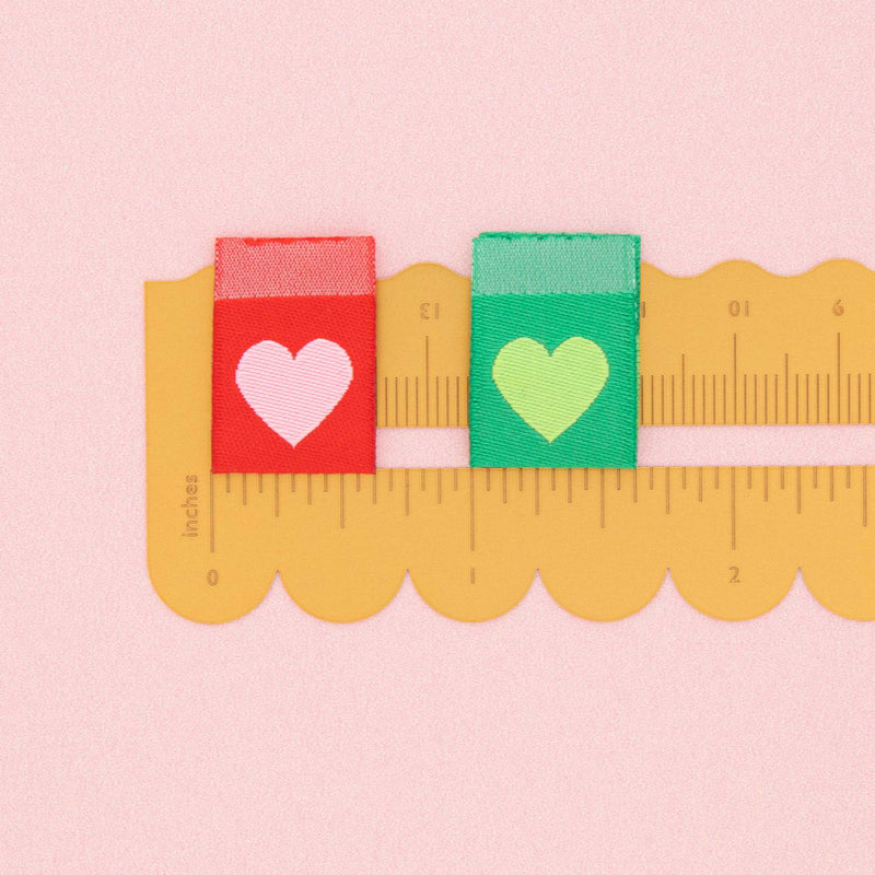 Woven Sew In Labels - Holiday Hearts Multipack