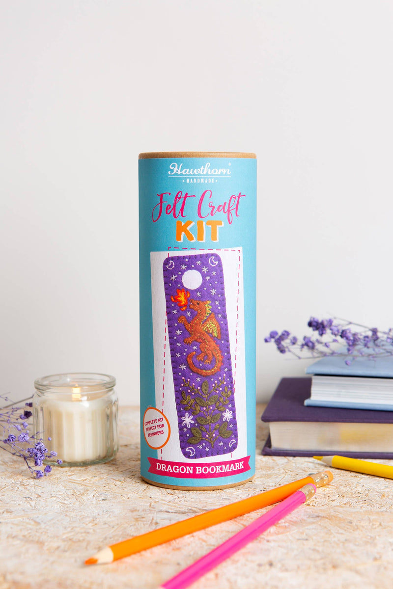 Dragon Bookmark Felt Craft Kit | Beginner Kit for Adults