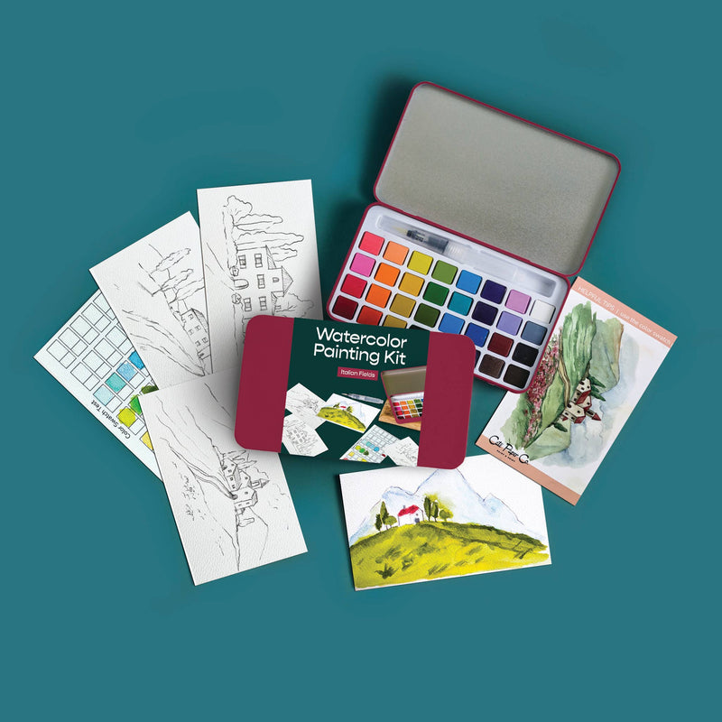 Italian Fields watercolor painting kit