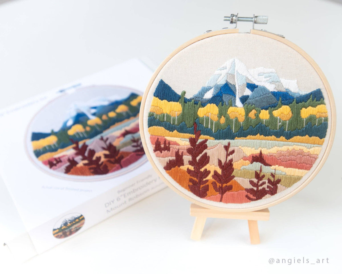 Mount Robson Autumn DIY Embroidery Kit by Anna Angiels