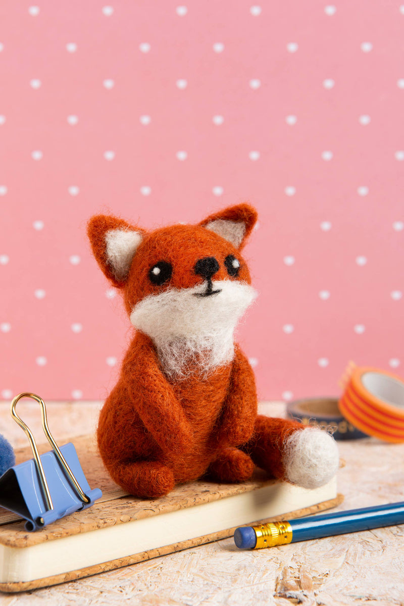 Fox Cub Mini Needle Felting Kit | Complete Craft Kit by Hawthorn Handmade