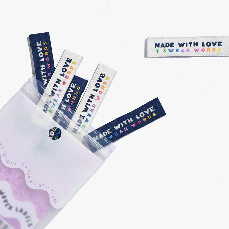 'Made With Love & Swear Words' Woven Sewing Labels