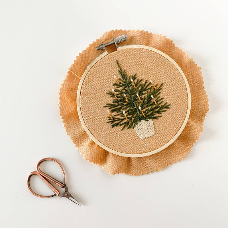Christmas tree embroidery kit, beginner embroidery DIY kit by Matryoshka Doll Shop