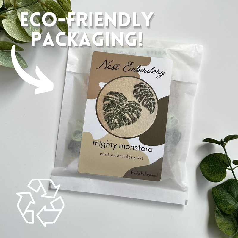 Mighty Monstera Mini Kit by Nest Embirdery