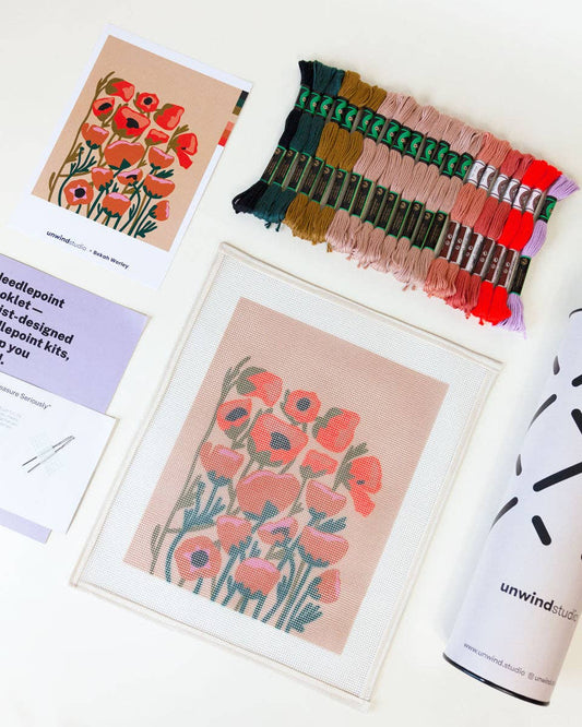 Poppy Blobs Needlepoint Kit by Unwind Studio