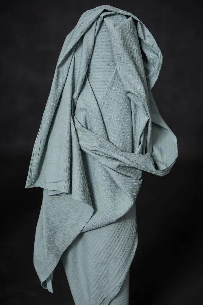 Cloud Cover Organic Cotton Seersucker Stripe