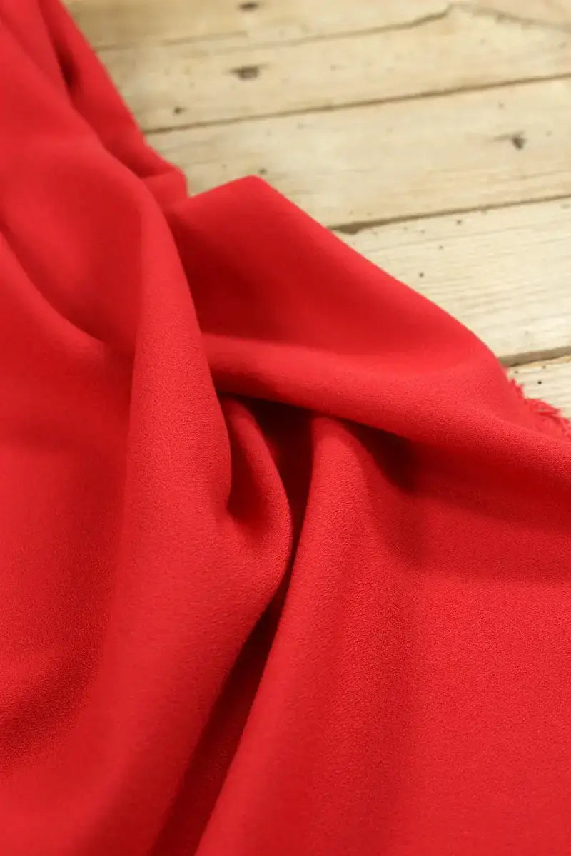 Vermillon Viscose Crepe Fabric by Eglantine et Zoé