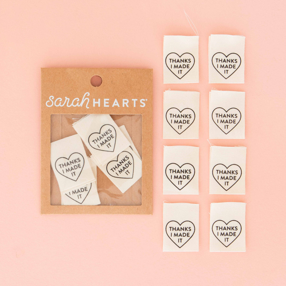 'Thanks I Made It' Heart Organic Cotton Woven Labels