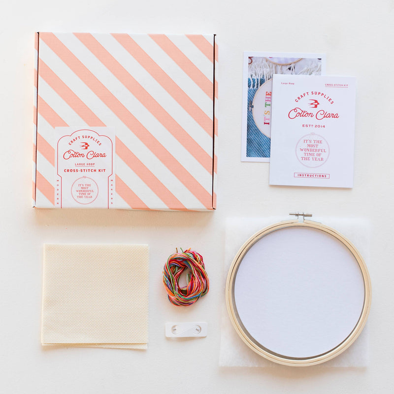 It's The Most Wonderful Time Cross Stitch Kit by Cotton Clara