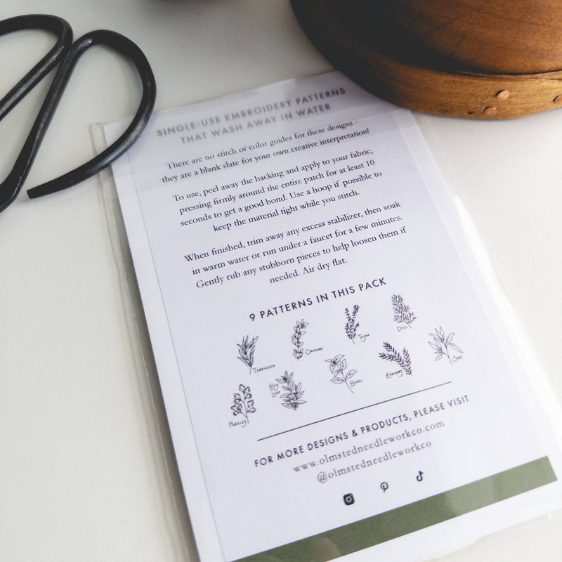 Herb Stick and Stitch Embroidery Patterns