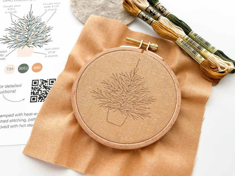 Christmas tree embroidery kit, beginner embroidery DIY kit by Matryoshka Doll Shop