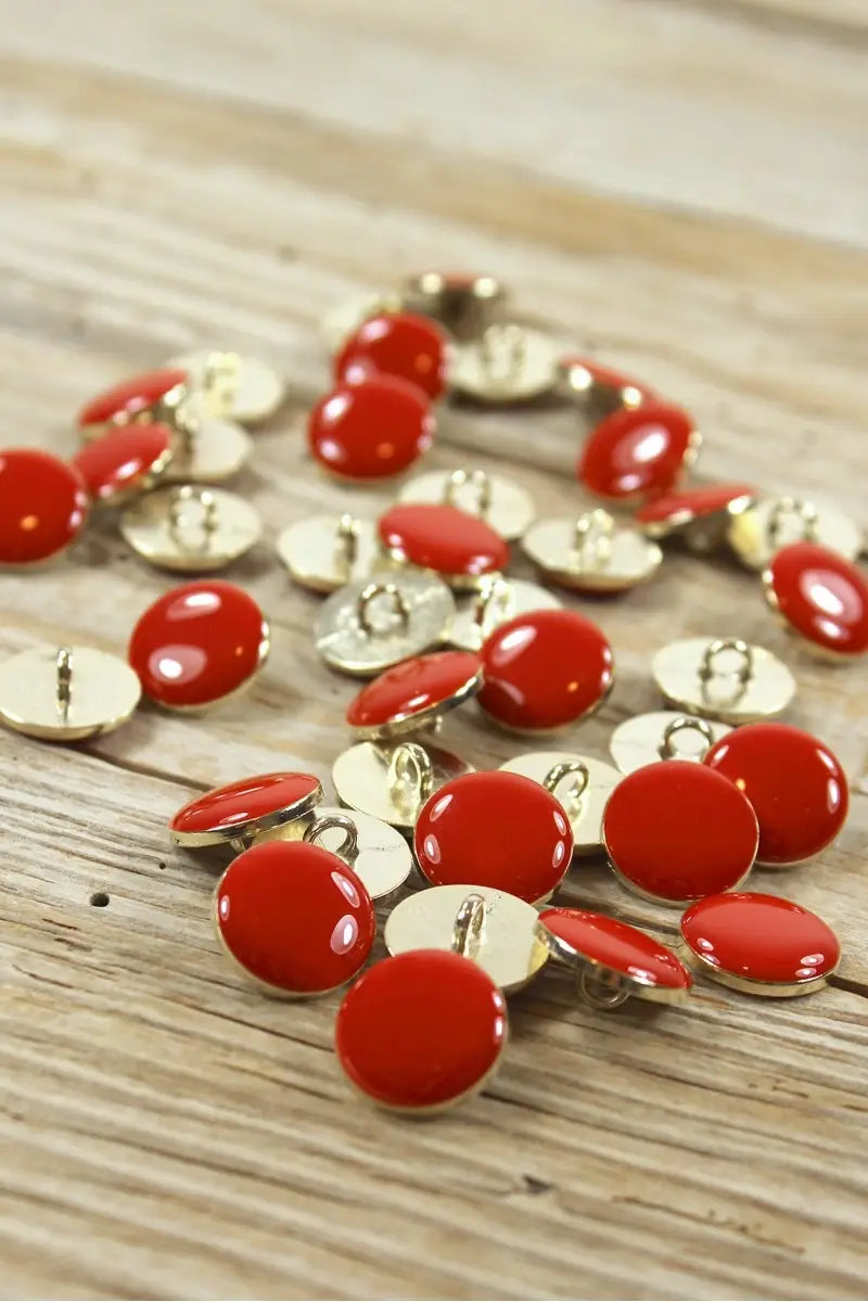 Chic Vermillion Red Tail Button by Eglantine et Zoé