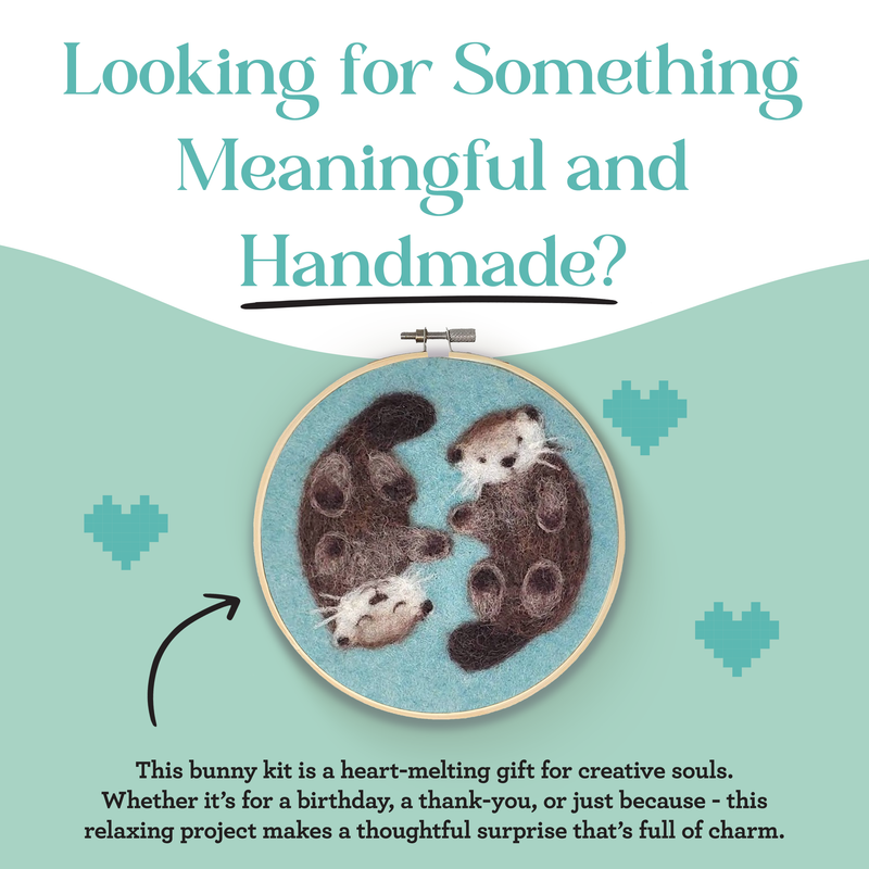 Otters in a Hoop Needle Felting Craft Kit