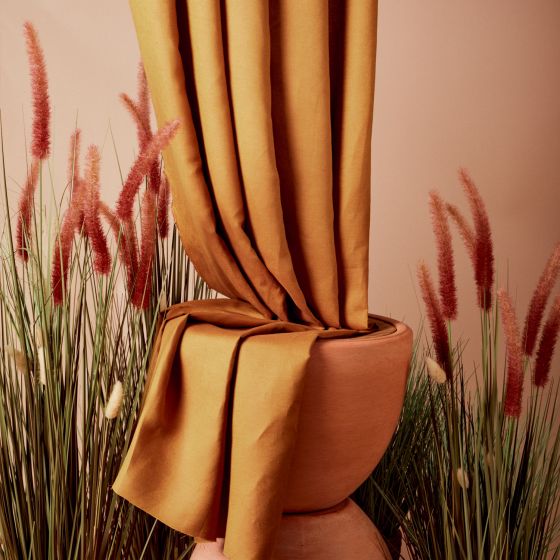 Linen Viscose Ochre Fabric by Atelier Brunette