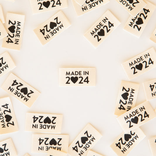 'Made in 2024' Organic Cotton Woven Labels