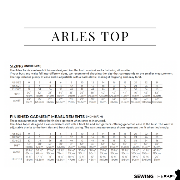 PDF Arles Top Pattern - Sewing Therapy