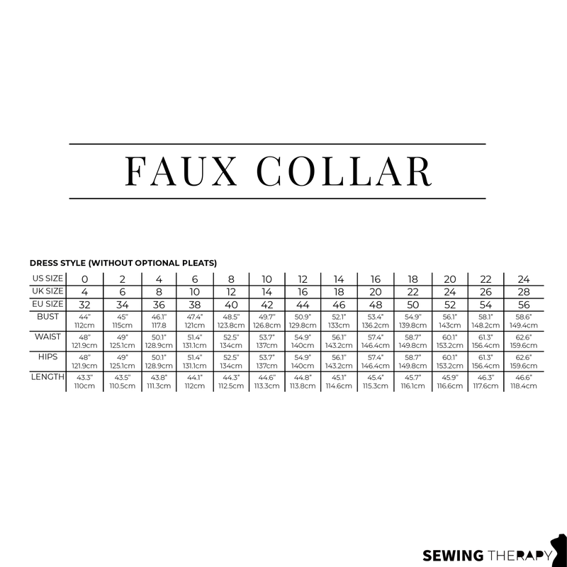 PDF Faux Collar Shirt and Dress Pattern - Sewing Therapy