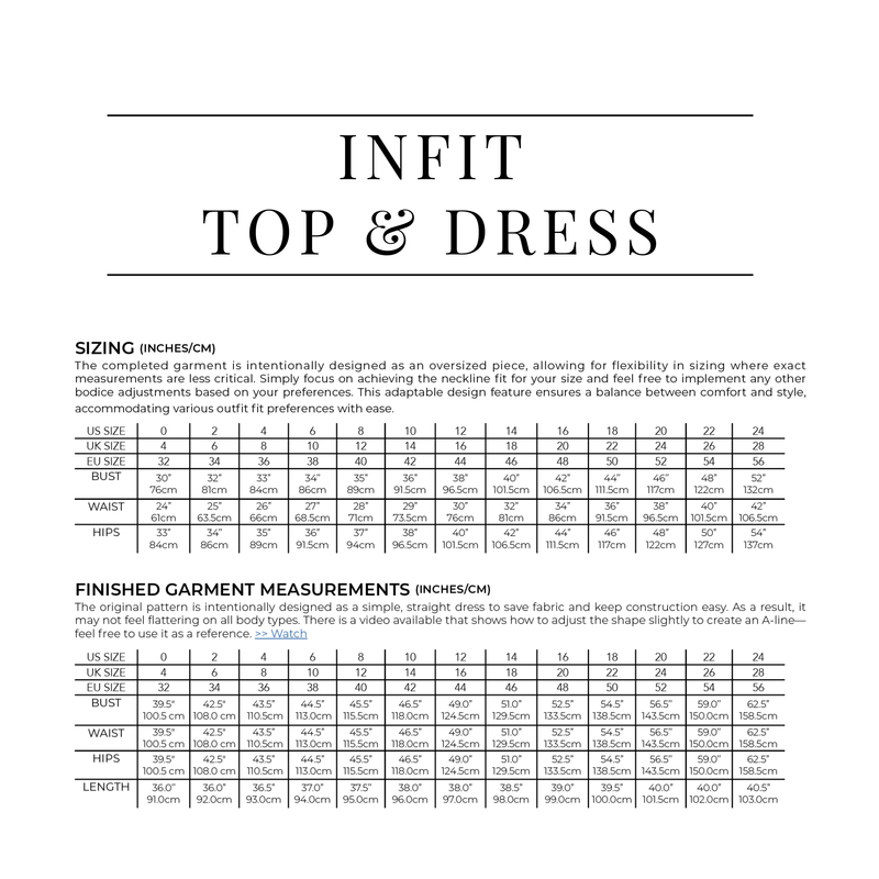 PDF Infit Top & Dress Pattern - Sewing Therapy