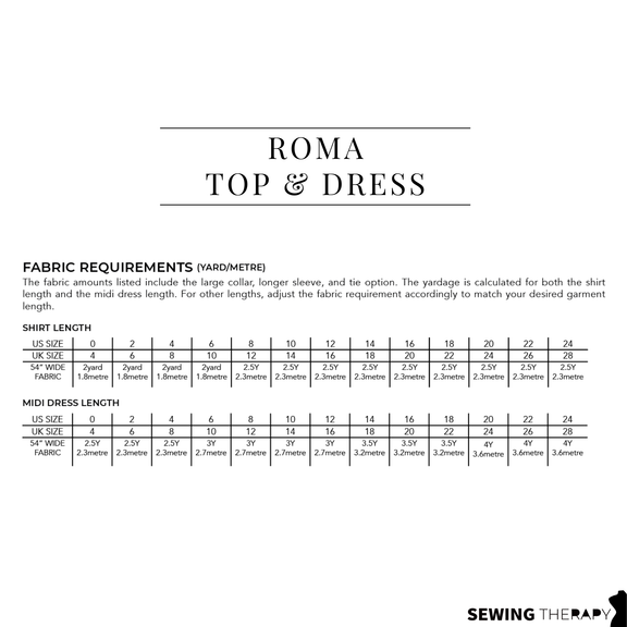 PDF Roma Top & Dress Pattern - Sewing Therapy