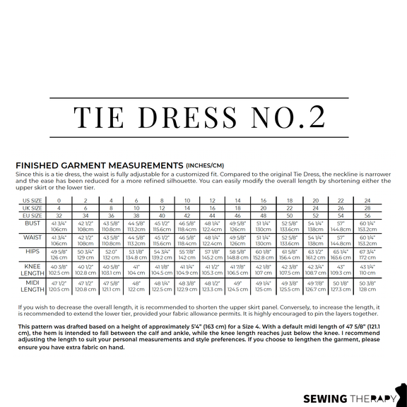 PDF Tie Dress NO 2 Pattern - Sewing Therapy